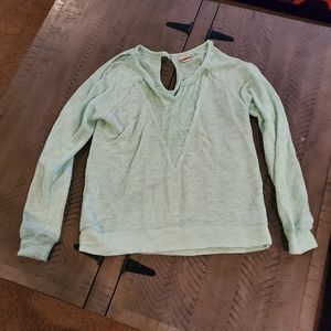 S Mint Green Daytrip Cold Shoulder Long Sleev